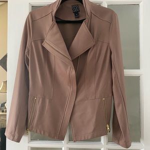 Clara sunwhoo liquid leather jacket in beige size medium